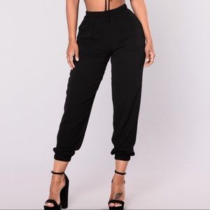 Fashion Nova Black High Waisted Joggers